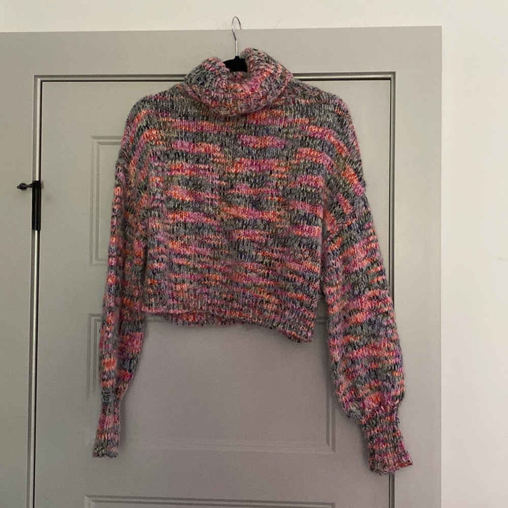 Target Wild Fable Crop Top Multicolored Knit Sweater Size Small